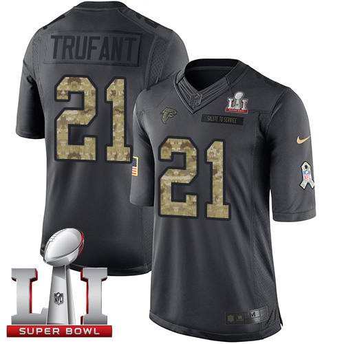 Nike Falcons #21 Desmond Trufant Black Super Bowl LI 51 Men's Stitched NFL Limited 2016 Salute To Service Jersey