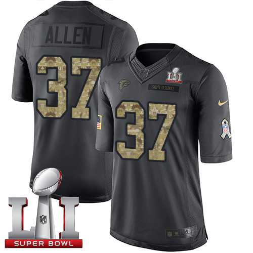 Nike Falcons #37 Ricardo Allen Black Super Bowl LI 51 Men's Stitched NFL Limited 2016 Salute To Service Jersey