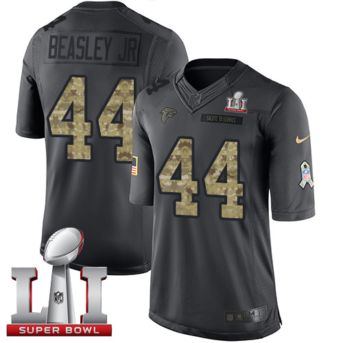 Nike Falcons #44 Vic Beasley Jr Black Super Bowl LI 51 Men's Stitched NFL Limited 2016 Salute To Service Jersey