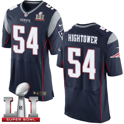 Nike Patriots #54 Dont'a Hightower Navy Blue Team Color Super Bowl LI 51 Men's Stitched NFL New Elite Jersey