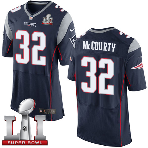 Nike Patriots #32 Devin McCourty Navy Blue Team Color Super Bowl LI 51 Men's Stitched NFL New Elite Jersey