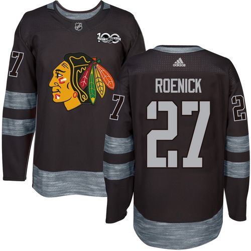 Blackhawks #27 Jeremy Roenick Black 1917-2017 100th Anniversary Stitched NHL Jersey