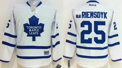 Maple Leafs #25 James Van Riemsdyk White Stitched Youth NHL Jersey