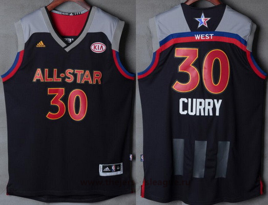 Men's Western Conference Golden State Warriors #30 Stephen Curry adidas Black Charcoal 2017 NBA All-Star Game Swingman Jersey