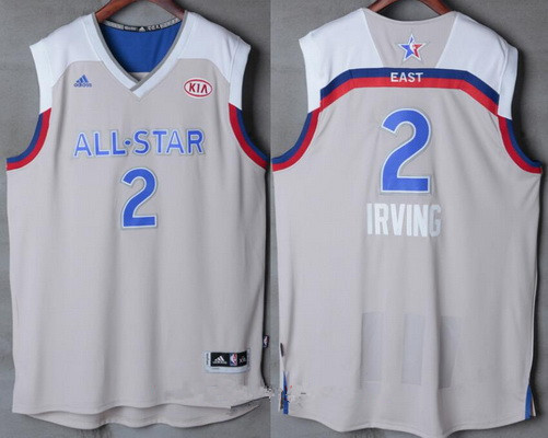 Men's Eastern Conference Cleveland Cavaliers #2 Kyrie Irving adidas Gray 2017 NBA All-Star Game Swingman Jersey