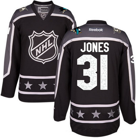 Men's Pacific Division San Jose Sharks #31 Martin Jones Reebok Black 2017 NHL All-Star Stitched Ice Hockey Jersey
