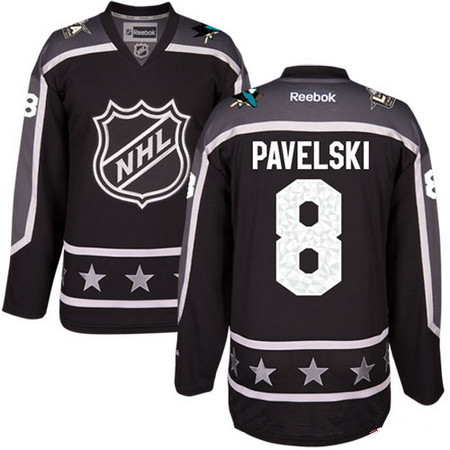 Men's Pacific Division San Jose Sharks #8 Joe Pavelski Reebok Black 2017 NHL All-Star Stitched Ice Hockey Jersey