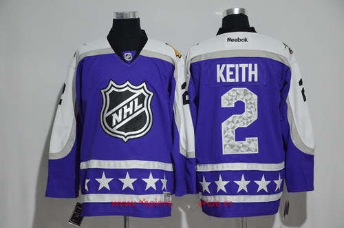 Men's Central Division Chicago Blackhawks #2 Duncan Keith Reebok Purple 2017 NHL All-Star Stitched Ice Hockey Jersey