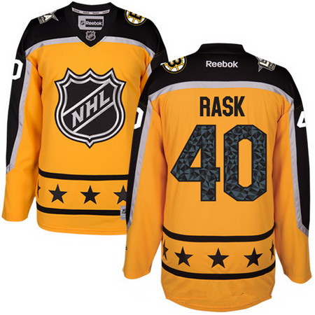 Men's Atlantic Division Boston Bruins #40 Tuukka Rask Reebok Yellow 2017 NHL All-Star Stitched Ice Hockey Jersey