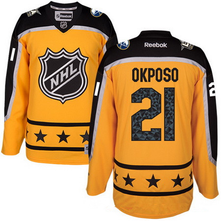 Men's Atlantic Division Buffalo Sabres #21 Kyle Okposo Reebok Yellow 2017 NHL All-Star Stitched Ice Hockey Jersey
