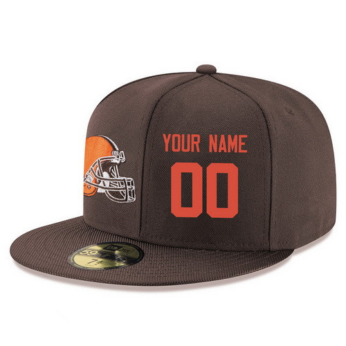 Cleveland Browns Custom Snapback Cap NFL Player Brown with Orange Number Stitched Hat