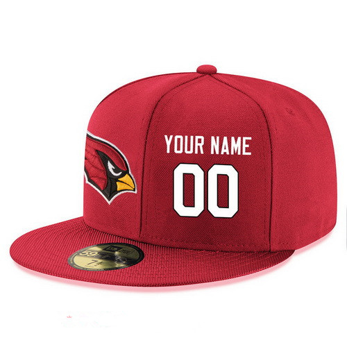 Arizona Cardinals Custom Snapback Cap NFL Player Red with White Number Stitched Hat