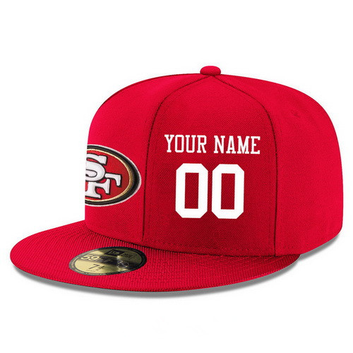 San Francisco 49ers Custom Snapback Cap NFL Player Red with White Number Stitched Hat