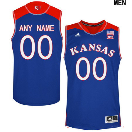 Youth Kansas Jayhawks Custom Adidas College Basketball Authentic Jersey - Royal Blue