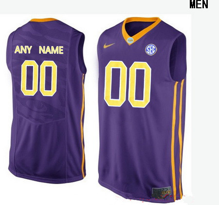 Youth LSU Tigers Custom College Basketball Nike Elite Jersey - Purple