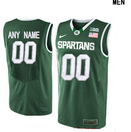 Youth Michigan State Spartans Custom Nike College Basketball Authentic Jersey - Green