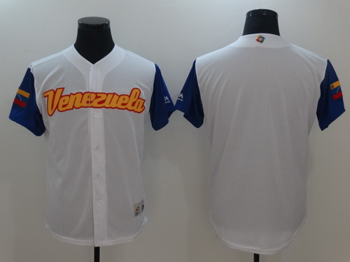 Men's Venezuela Baseball Majestic White 2017 World Baseball Classic Blank Team Jersey