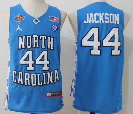 Men's North Carolina Tar Heels #44 Justin Jackson Light Blue Final Four Patch College Basketball 2017 Brand Jordan Swingman Stitched NCAA Jersey
