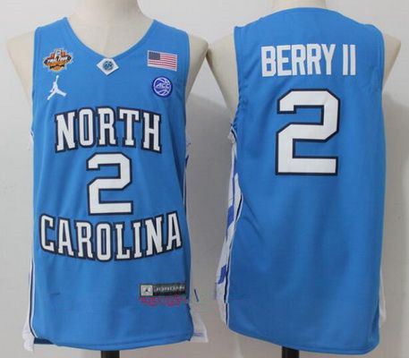 Men's North Carolina Tar Heels #2 Joel Berry II Light Blue Final Four Patch College Basketball 2017 Brand Jordan Swingman Stitched NCAA Jersey