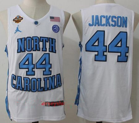 Men's North Carolina Tar Heels #44 Justin Jackson White Final Four Patch College Basketball 2017 Brand Jordan Swingman Stitched NCAA Jersey