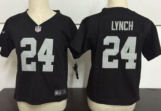 Toddler Oakland Raiders #24 Marshawn Lynch Black Team Color Stitched NFL Nike Game Jersey