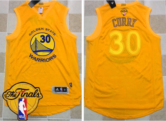 Men's Warriors #30 Stephen Curry Gold AU 2017 New 2017 The Finals Patch Stitched NBA Jersey