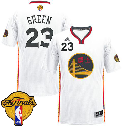 Men's Warriors #23 Draymond Green White 2017 Chinese New Year The Finals Patch Stitched NBA Jersey