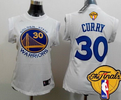 Women's Golden State Warriors #30 Stephen Curry White 2017 The NBA Finals Patch Jersey
