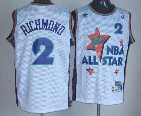 NBA 1995 All-Star #2 Mitch Richmond White Hardwood Classics Soul Swingman Throwback Jersey