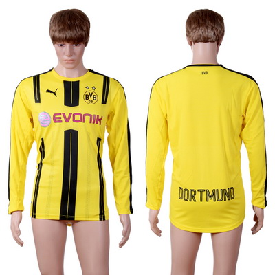 2016-17 Dortmund Blank or Custom Home Long Sleeve Thailand Jersey