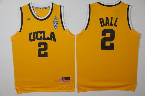 Men's UCLA Bruins #2 Lonzo Ball Yellow College Basketball 2017 adidas Swingman Stitched NCAA Jersey