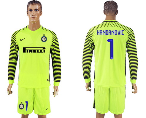 2016-17 Inter Milan #1 HANDANOVIC Green Long Sleeve Goalkeeper Soccer Jersey