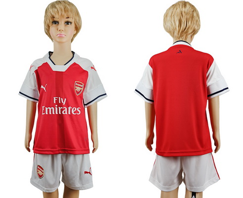 2016-17 Arsenal Blank or Custom Home Soccer Youth Red Shirt Kit