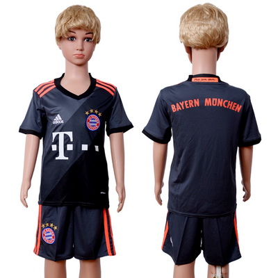 2016-17 Bayern Munich Blank or Custom Away Soccer Youth Navy Blue Shirt Kit