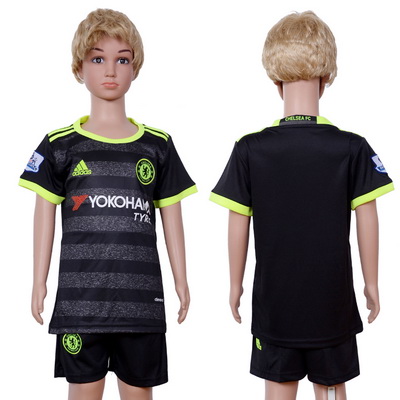 2016-17 Chelsea Blank or Custom Away Soccer Youth Black Shirt Kit