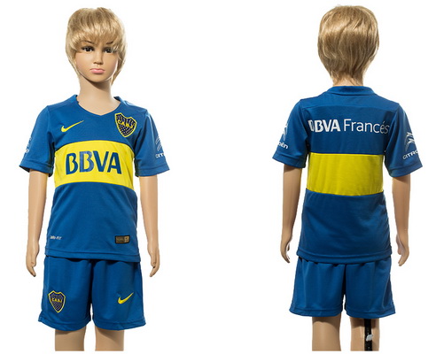 2016-17 Boca Juniors Blank or Custom Home Soccer Youth Teal Shirt Kit
