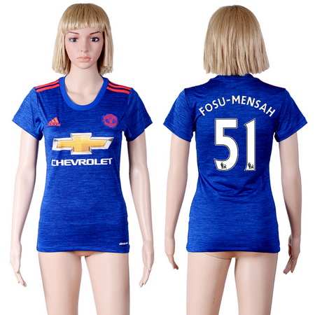 2016-17 Manchester United #51 FOSU MENSAH Away Soccer Women's Red AAA+ Shirt