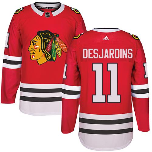 Adidas Chicago Blackhawks #11 Andrew Desjardins Red Home Authentic Stitched NHL Jersey