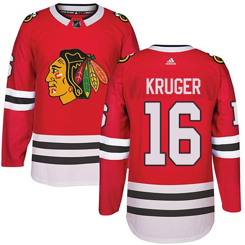 Adidas Chicago Blackhawks #16 Marcus Kruger Red Home Authentic Stitched NHL Jersey