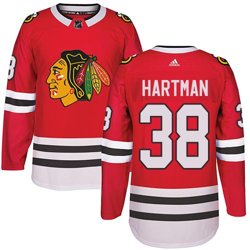 Adidas Chicago Blackhawks #38 Ryan Hartman Red Home Authentic Stitched NHL Jersey