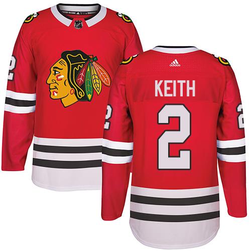 Adidas Chicago Blackhawks #2 Duncan Keith Red Home Authentic Stitched NHL Jersey