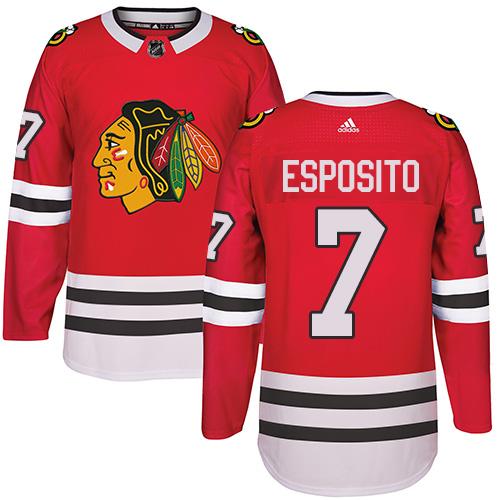 Adidas Chicago Blackhawks #7 Tony Esposito Red Home Authentic Stitched NHL Jersey