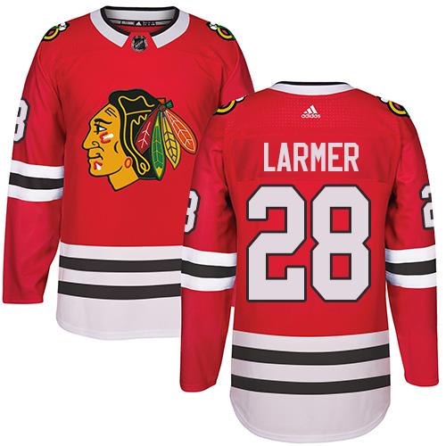 Adidas Chicago Blackhawks #28 Steve Larmer Red Home Authentic Stitched NHL Jersey