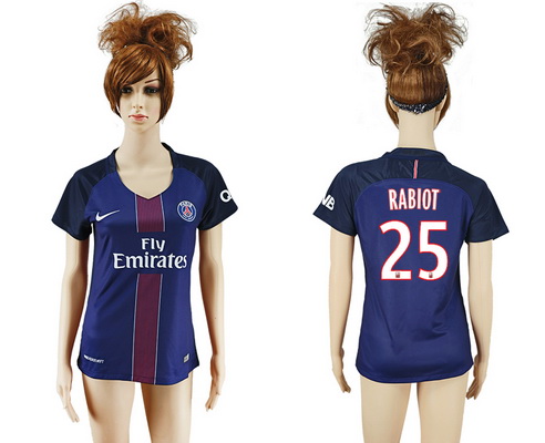 2016-17 Paris Saint-Germain #25 RABIOT Home Soccer Women's Navy Blue AAA+ Shirt