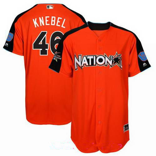 Men's National League Milwaukee Brewers #46 Corey Knebel Majestic Orange 2017 MLB All-Star Game Home Run Derby Player Jersey