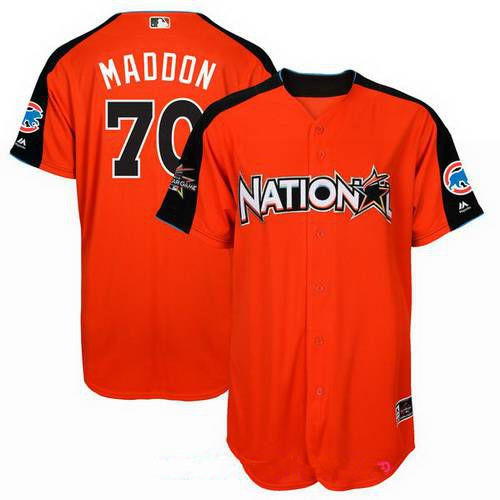 Men's National League Chicago Cubs #70 Joe Maddon Majestic Orange 2017 MLB All-Star Game Home Run Derby Player Jersey