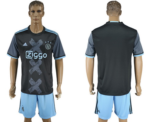 2016-17 Ajax Away Blank or Custom Soccer Men's Black Shirt Kit