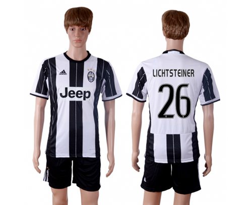 Juventus #26 Lichtsteiner Home Soccer Club Jersey