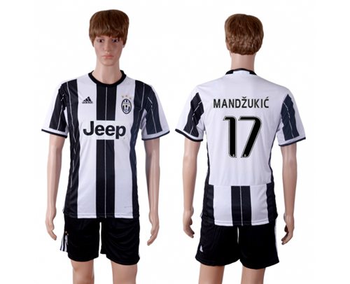 Juventus #17 Mandzukic Home Soccer Club Jersey