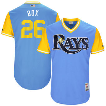 Men's Tampa Bay Rays Brad Boxberger Box Majestic Light Blue 2017 Players Weekend Authentic Jersey